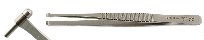 50-001521-microtonano-EM-Tec 521AM  stub handling tweezers.jpg EM-Tec 521.AM Gatan 3View stub handling tweezers, 118mm, anti-magnetic stainless steel